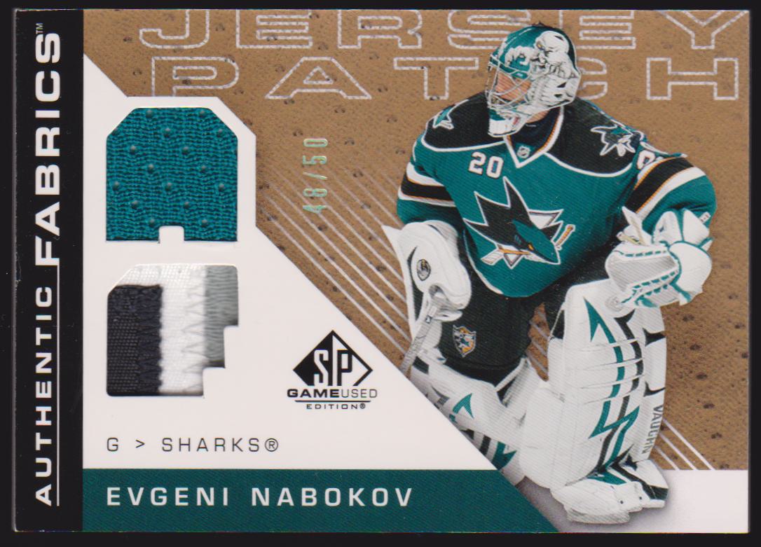(image for) 2007-08 SP Game Used Authentic Fabrics Patches #AFEN Evgeni Nabokov - 48/50