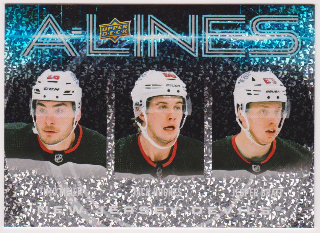 (image for) 2024-25 Upper Deck A-Lines #AL18 Timo Meier/Jack Hughes/Jesper Bratt