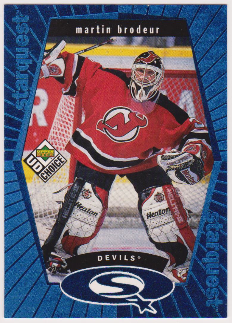 1998-99 UD Choice StarQuest Blue #SQ23 Martin Brodeur (image for) 1998-99 UD Choice StarQuest Blue #SQ23 Martin Brodeur
