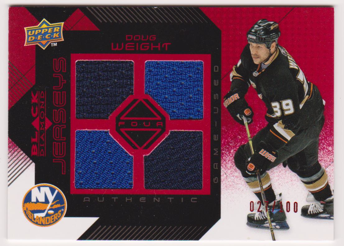 2008-09 Black Diamond Jerseys Quad Ruby #BDJDW Doug Weight (image for) 2008-09 Black Diamond Jerseys Quad Ruby #BDJDW Doug Weight