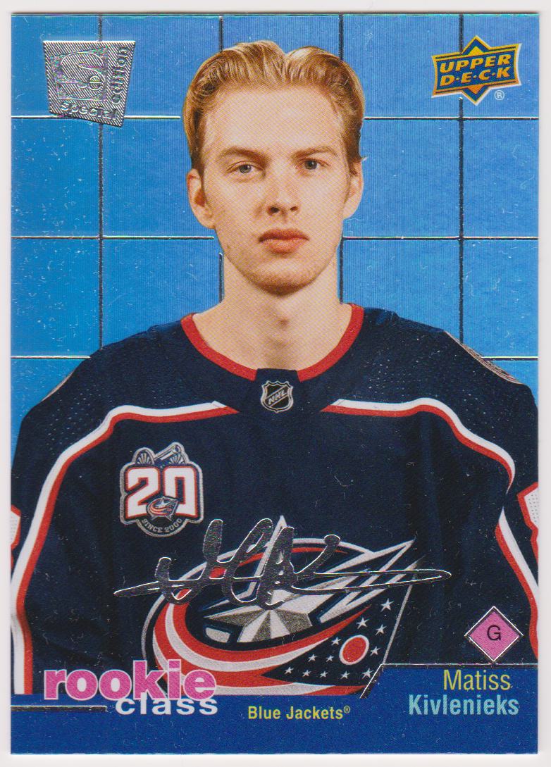2020-21 Upper Deck Rookie Class Special Edition #RC8 Matiss Kivlenieks - RC Year (image for) 2020-21 Upper Deck Rookie Class Special Edition #RC8 Matiss Kivlenieks - RC Year