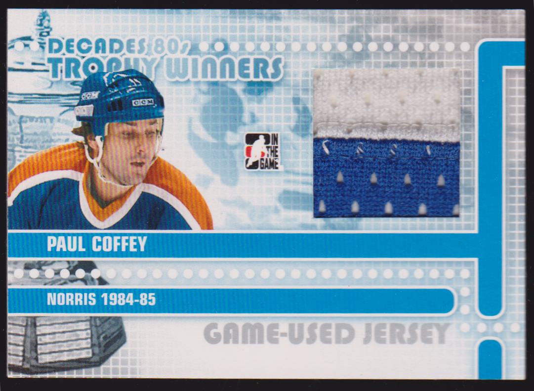 2010-11 ITG Decades 1980s Trophy Winners Jerseys Black #TWJ17 Paul Coffey - Norris 1984-85 (image for) 2010-11 ITG Decades 1980s Trophy Winners Jerseys Black #TWJ17 Paul Coffey - Norris 1984-85