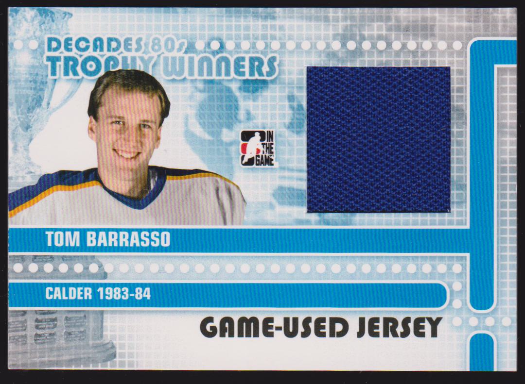 2010-11 ITG Decades 1980s Trophy Winners Jerseys Black #TWJ12 Tom Barrasso - Calder 1983-84 (image for) 2010-11 ITG Decades 1980s Trophy Winners Jerseys Black #TWJ12 Tom Barrasso - Calder 1983-84