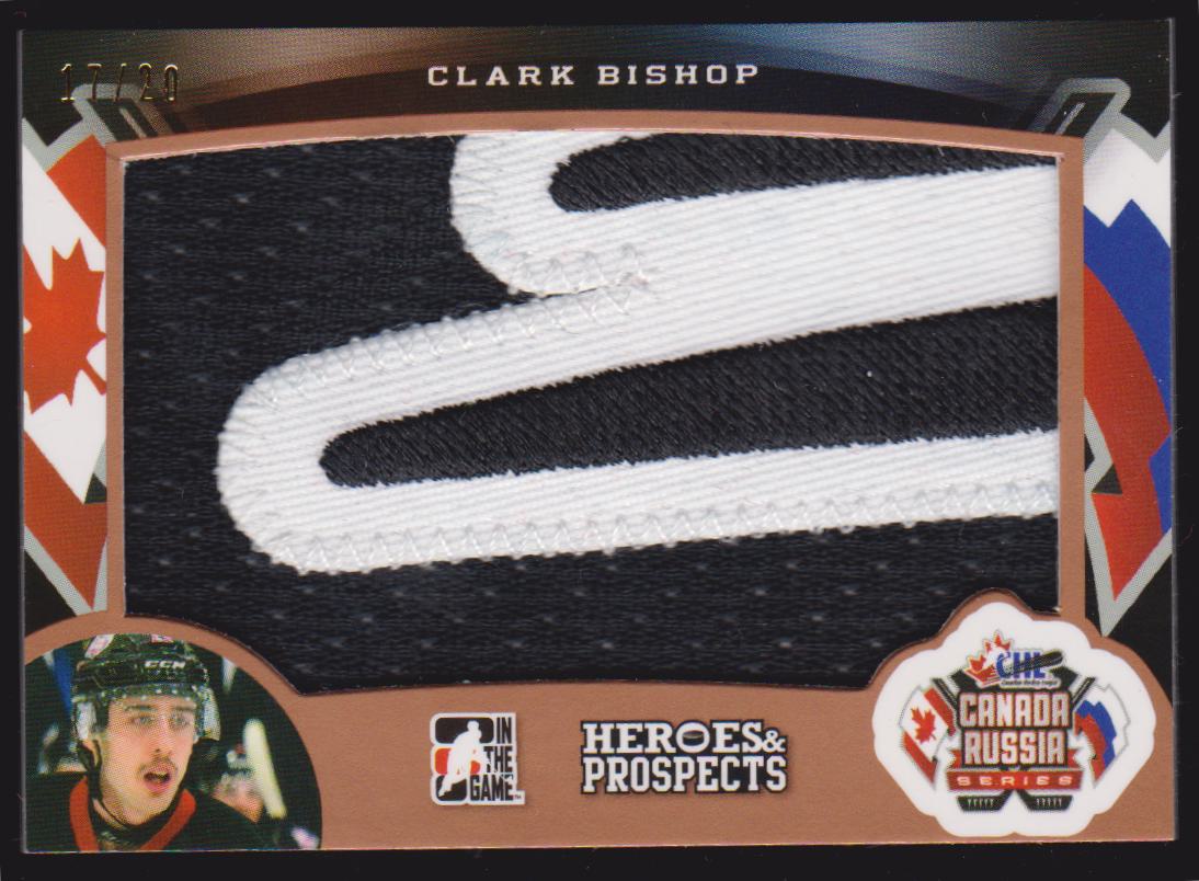 (image for) 2015-16 ITG Heroes and Prospects Canada Russia Series Patches #CRP04 Clark Bishop 17/20 - XRC