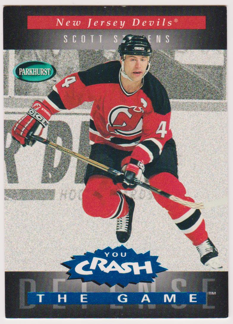 1994-95 Parkhurst Crash the Game Blue #R13 Scott Stevens (image for) 1994-95 Parkhurst Crash the Game Blue #R13 Scott Stevens