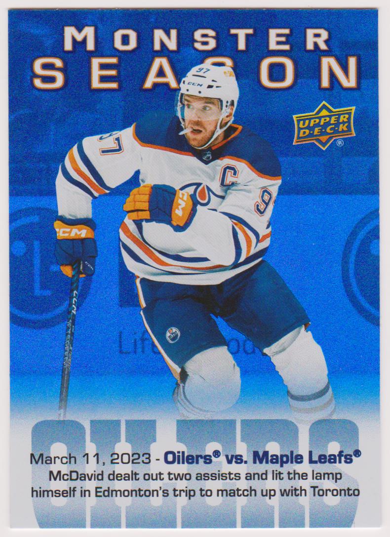 2023-24 Upper Deck Monster Season #MS67 Connor McDavid (image for) 2023-24 Upper Deck Monster Season #MS67 Connor McDavid