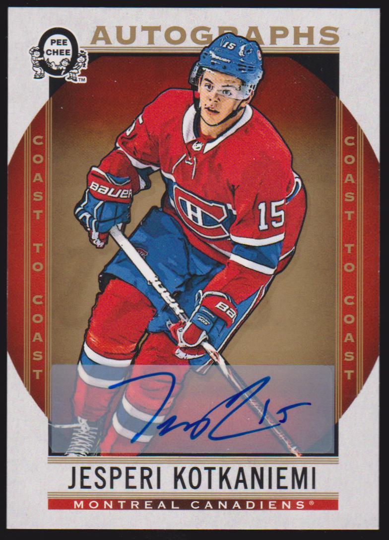 (image for) 2018-19 O-Pee-Chee Coast to Coast Autographs #190 Jesperi Kotkaniemi