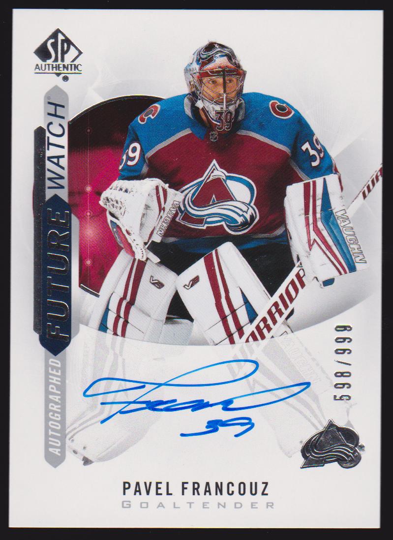 2020-21 SP Authentic #158 Pavel Francouz RC - Future Watch (FW) - AUTO - 598/999 (image for) 2020-21 SP Authentic #158 Pavel Francouz RC - Future Watch (FW) - AUTO - 598/999