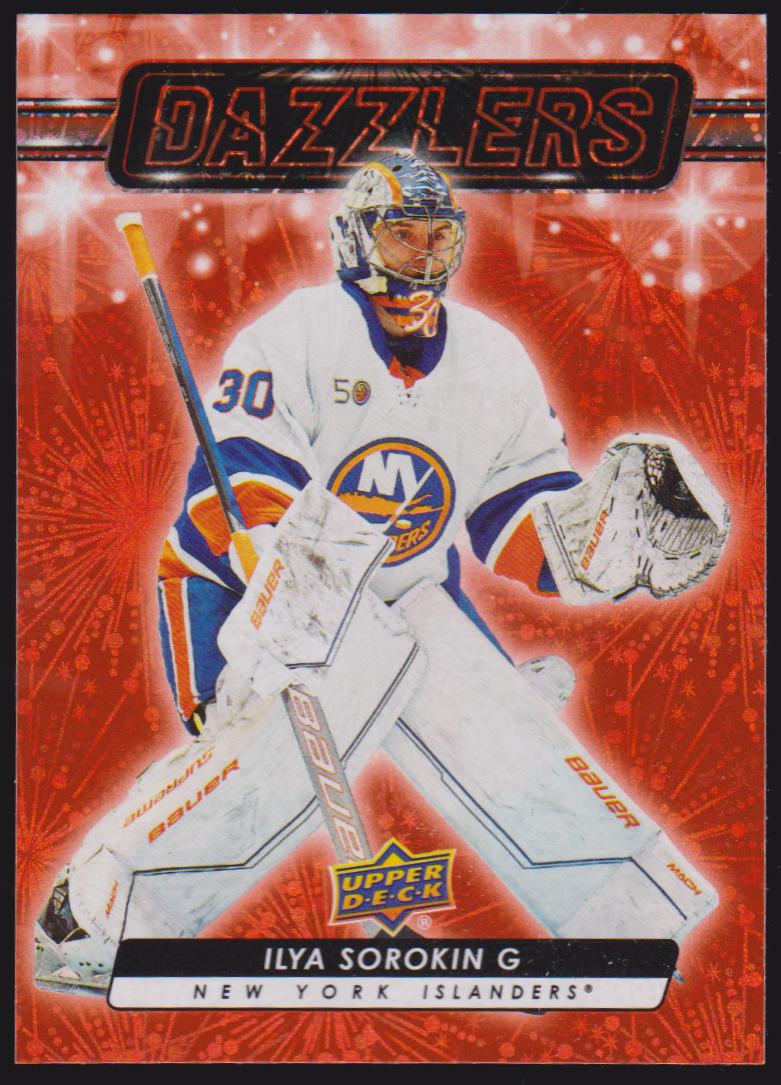2023-24 Upper Deck Dazzlers Orange #DZ94 Ilya Sorokin (image for) 2023-24 Upper Deck Dazzlers Orange #DZ94 Ilya Sorokin