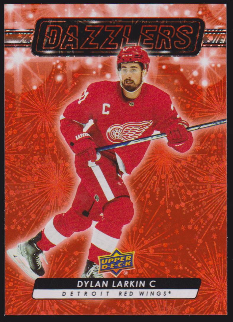 2023-24 Upper Deck Dazzlers Orange #DZ67 Dylan Larkin (image for) 2023-24 Upper Deck Dazzlers Orange #DZ67 Dylan Larkin