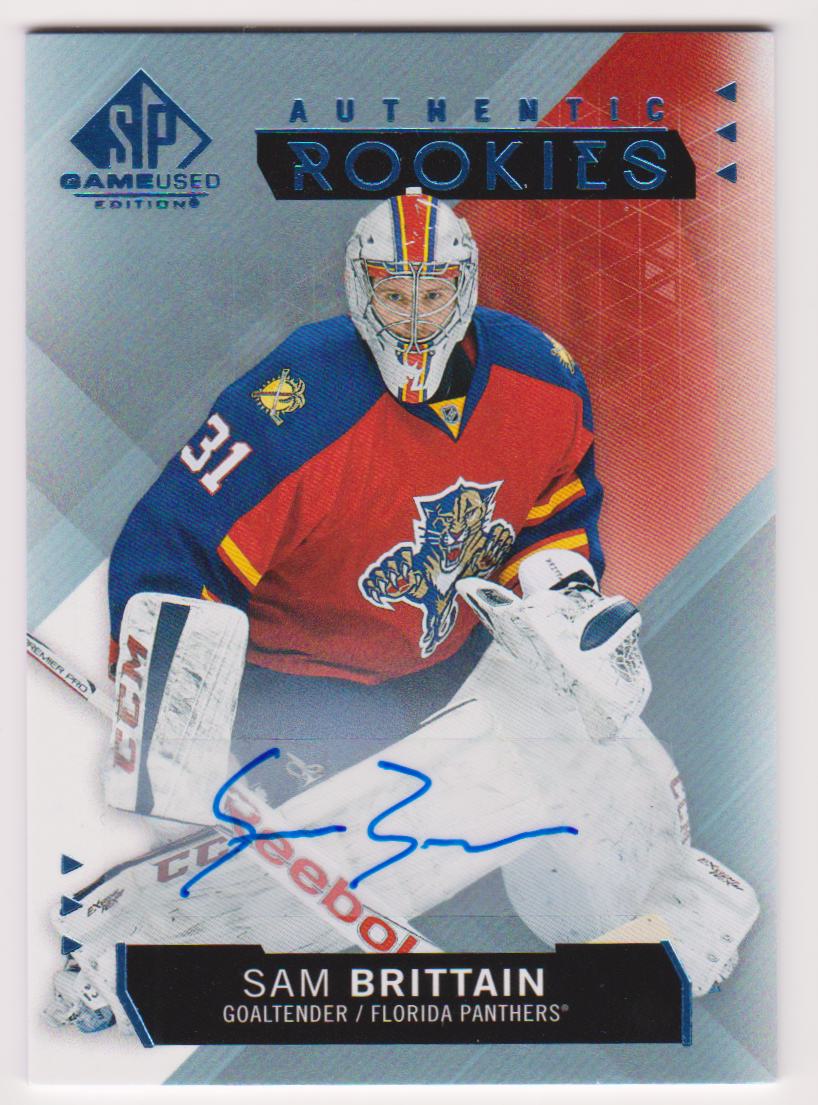 (image for) 2015-16 SP Game Used Autographs Blue #167 Sam Brittain - RC Year