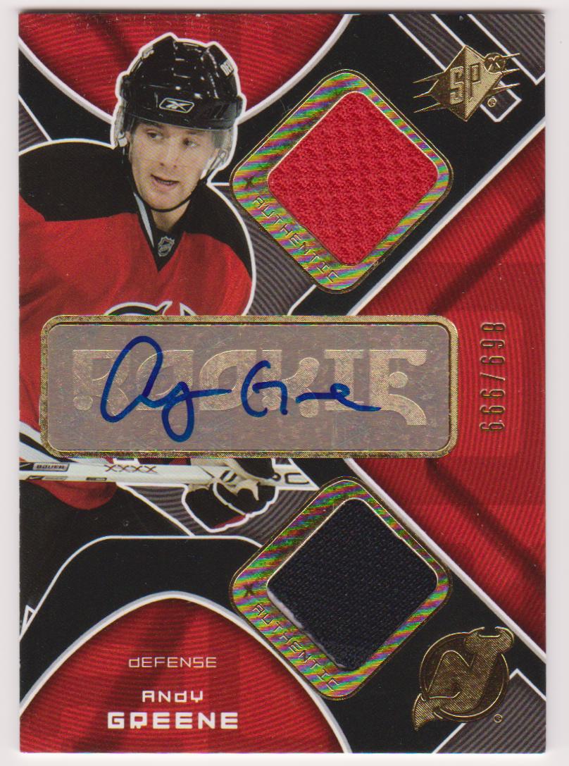 (image for) 2007-08 SPx #221 Andy Greene Jerseys AUTO RC 869/999