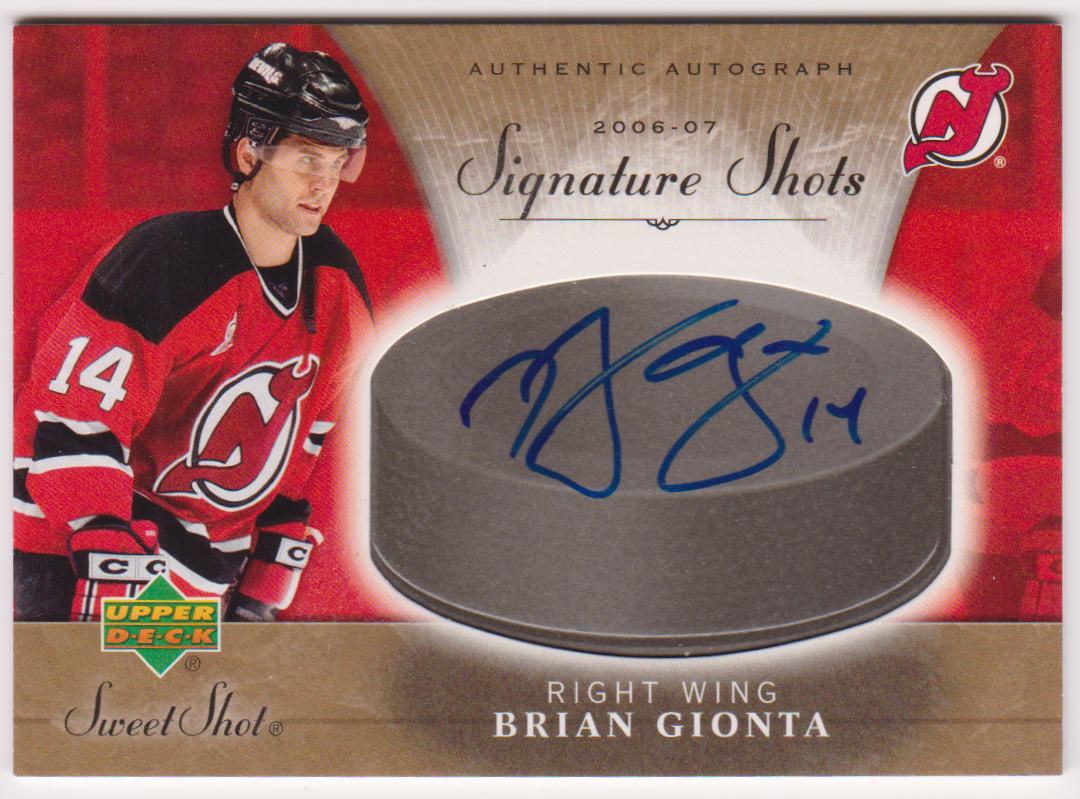 2006-07 Sweet Shot Signature Shots #SSBG Brian Gionta - AUTO (image for) 2006-07 Sweet Shot Signature Shots #SSBG Brian Gionta - AUTO