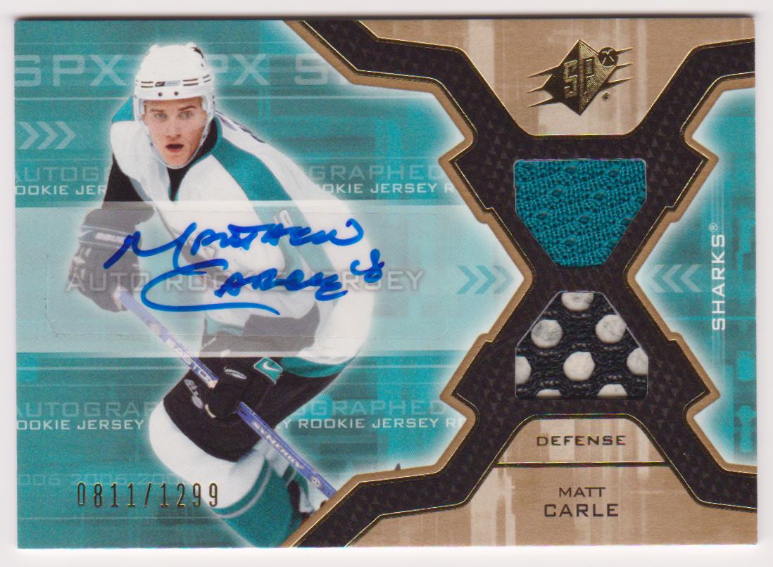 (image for) 2006-07 SPx #177 Matt Carle Jerseys AUTO RC 811/1299