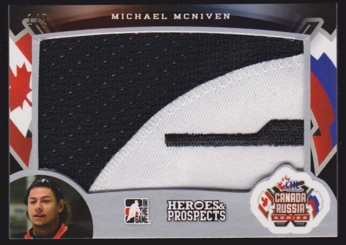 (image for) 2015-16 ITG Heroes and Prospects Canada Russia Series Patches Silver #CRP14 Michael McNiven 1/2
