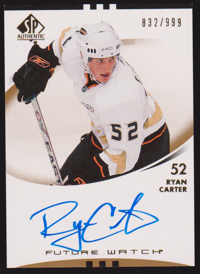 (image for) 2007-08 SP Authentic #194 Ryan Carter AUTO RC 832/999
