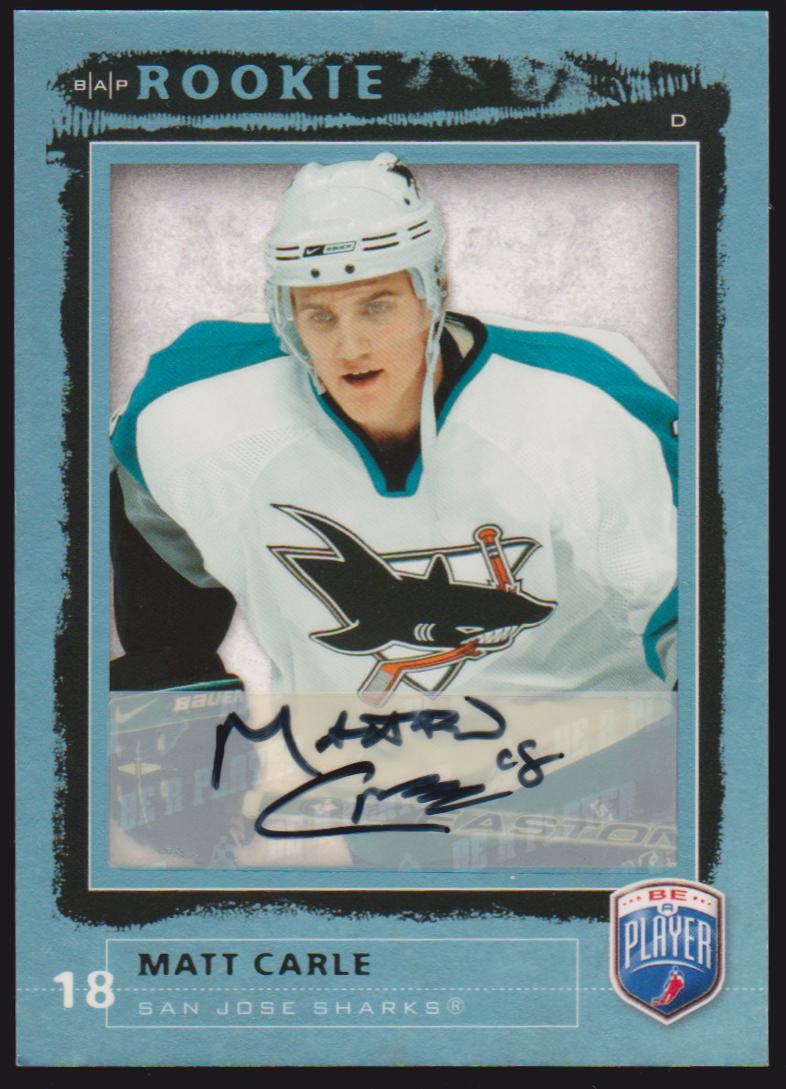 2006-07 Be A Player Autographs #208 Matt Carle - RC Year (image for) 2006-07 Be A Player Autographs #208 Matt Carle - RC Year