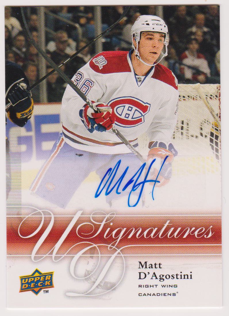 2009-10 Upper Deck Signatures #UDSMD Matt D'Agostini AUTO (image for) 2009-10 Upper Deck Signatures #UDSMD Matt D'Agostini AUTO