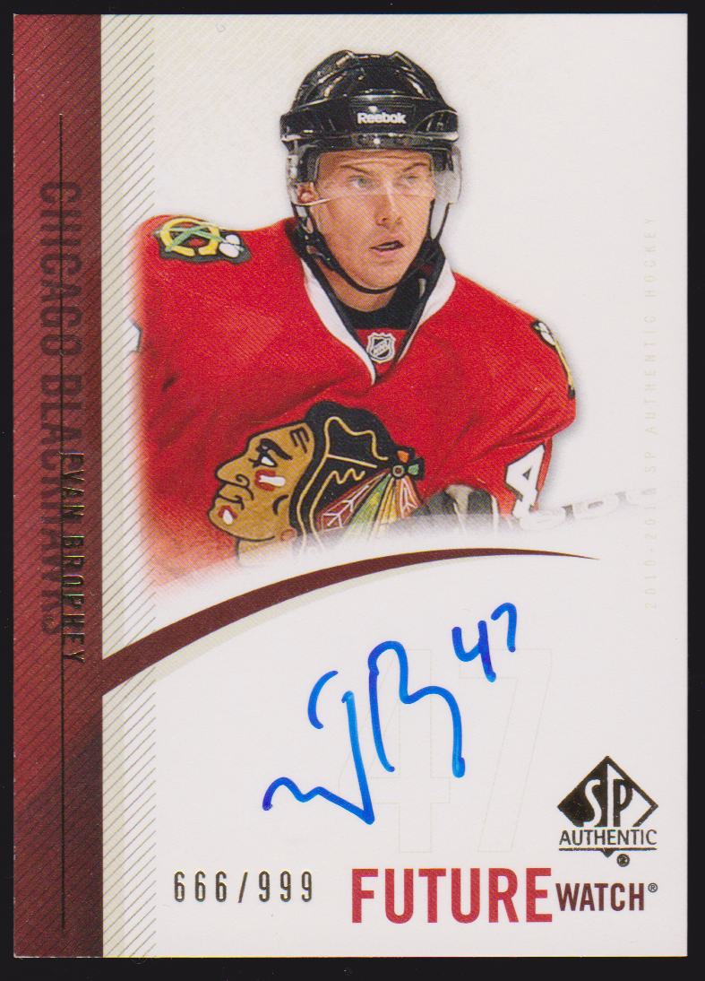 (image for) 2010-11 SP Authentic #284 Evan Brophey AUTO RC 666/999