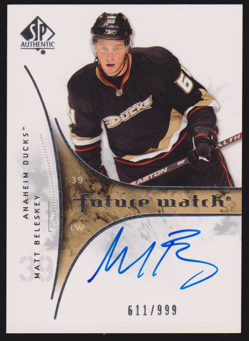 2009-10 SP Authentic #229 Matt Beleskey AUTO RC 611/999 (image for) 2009-10 SP Authentic #229 Matt Beleskey AUTO RC 611/999