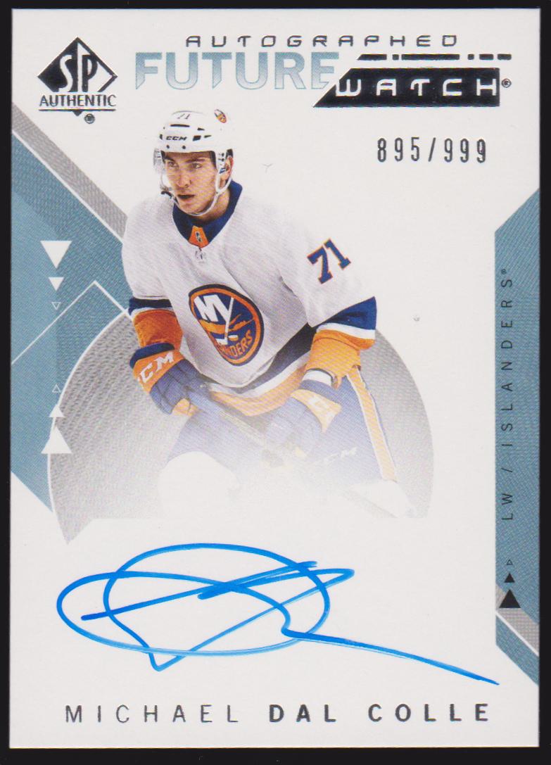 2018-19 SP Authentic #164 Michael Dal Colle AUTO RC 895/999 (image for) 2018-19 SP Authentic #164 Michael Dal Colle AUTO RC 895/999