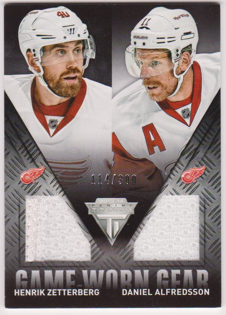 (image for) 2013-14 Panini Titanium Game Worn Gear Dual Memorabilia #GDZA Henrik Zetterberg/Daniel Alfredsson 114/300