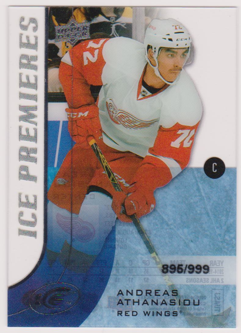 2015-16 Upper Deck Ice #162 Andreas Athanasiou 895/999 RC (image for) 2015-16 Upper Deck Ice #162 Andreas Athanasiou 895/999 RC