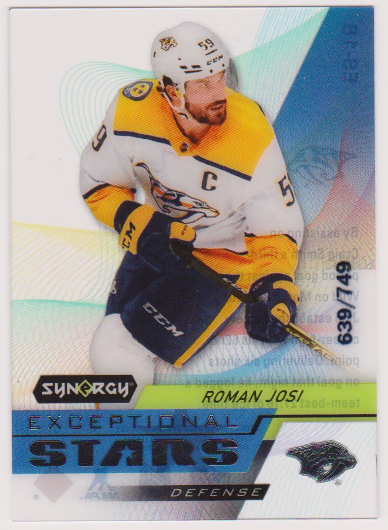 2020-21 Synergy Exceptional Stars #ES18 Roman Josi 639/749 (image for) 2020-21 Synergy Exceptional Stars #ES18 Roman Josi 639/749