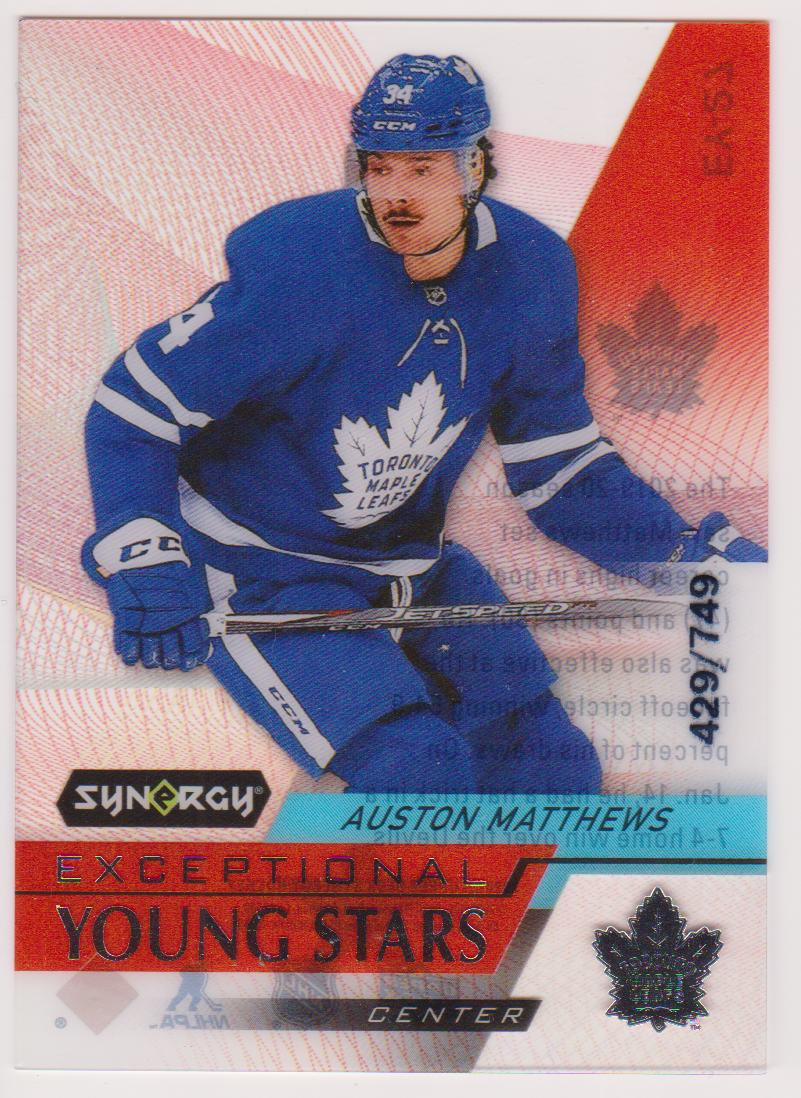 2020-21 Synergy Exceptional Young Stars #EY27 Auston Matthews 429/749 (image for) 2020-21 Synergy Exceptional Young Stars #EY27 Auston Matthews 429/749