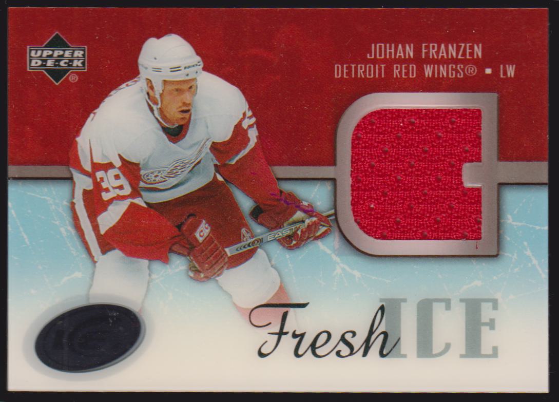 2005-06 Upper Deck Ice Fresh Ice Glass #FIJF Johan Franzen - RC Year Jerseys (image for) 2005-06 Upper Deck Ice Fresh Ice Glass #FIJF Johan Franzen - RC Year Jerseys