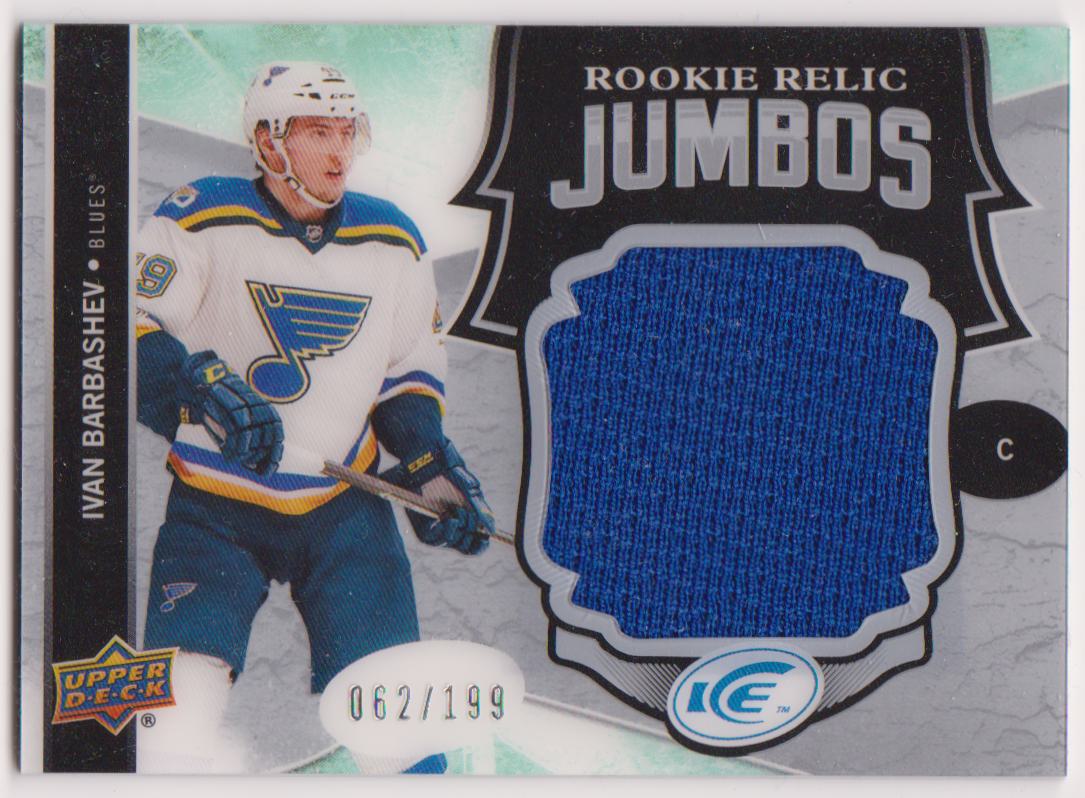 2017-18 Upper Deck Ice Rookie Relic Jumbos #RRJIB Ivan Barbashev 062/199 (image for) 2017-18 Upper Deck Ice Rookie Relic Jumbos #RRJIB Ivan Barbashev 062/199