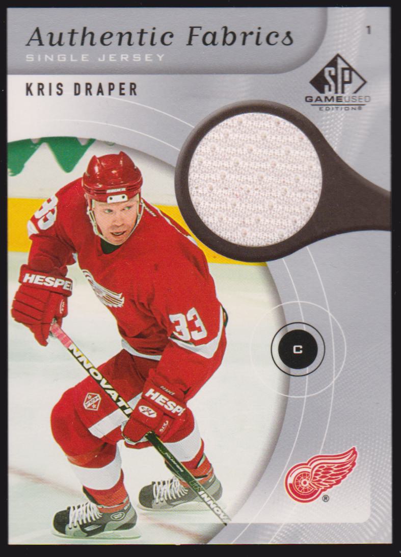 2005-06 SP Game Used Authentic Fabrics #AFKD Kris Draper (image for) 2005-06 SP Game Used Authentic Fabrics #AFKD Kris Draper