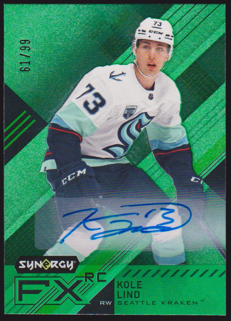 (image for) 2021-22 Synergy FX Rookies Green #FXRKL Kole Lind AUTO 61/99 - RC Year