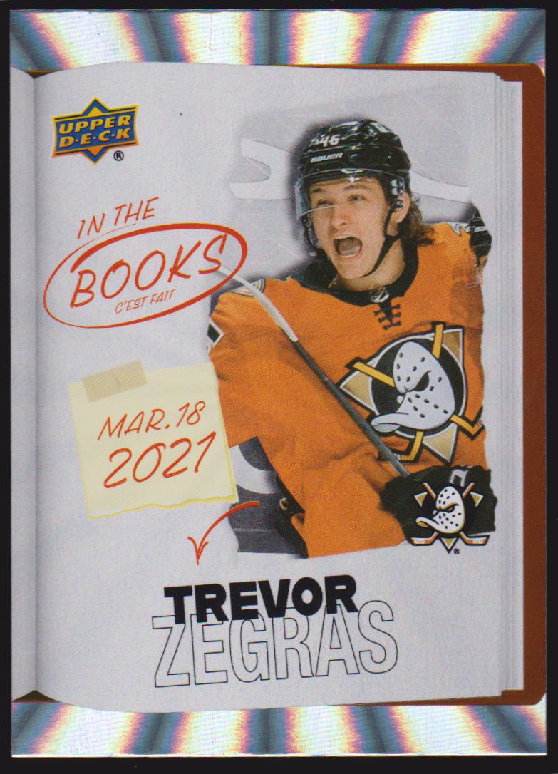 2024-25 Upper Deck Tim Hortons Rookie Retrospective In the Books #ITB5 Trevor Zegras (image for) 2024-25 Upper Deck Tim Hortons Rookie Retrospective In the Books #ITB5 Trevor Zegras