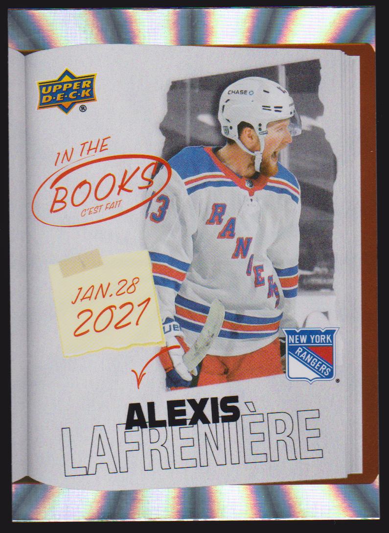 2024-25 Upper Deck Tim Hortons Rookie Retrospective In the Books #ITB6 Alexis Lafreniere (image for) 2024-25 Upper Deck Tim Hortons Rookie Retrospective In the Books #ITB6 Alexis Lafreniere