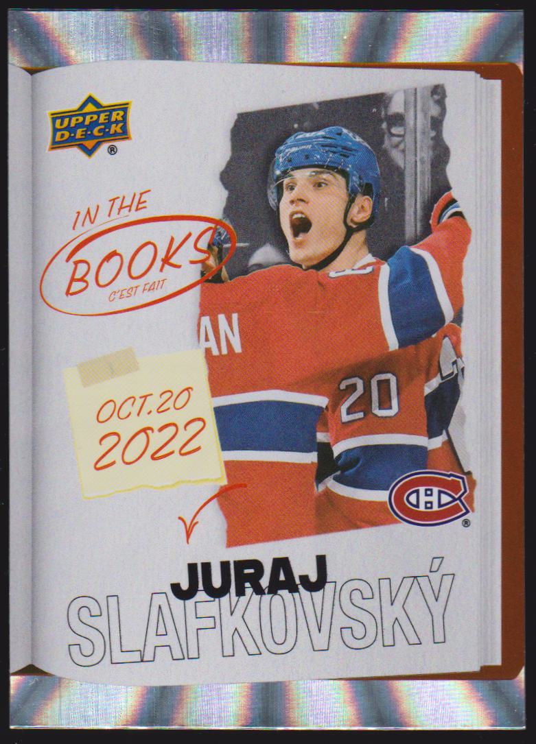 2024-25 Upper Deck Tim Hortons Rookie Retrospective In the Books #ITB10 Juraj Slafkovsky (image for) 2024-25 Upper Deck Tim Hortons Rookie Retrospective In the Books #ITB10 Juraj Slafkovsky