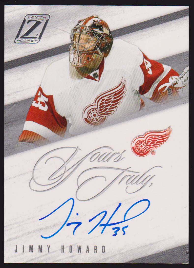 2010-11 Zenith Yours Truly Autographs #JH Jimmy Howard (image for) 2010-11 Zenith Yours Truly Autographs #JH Jimmy Howard