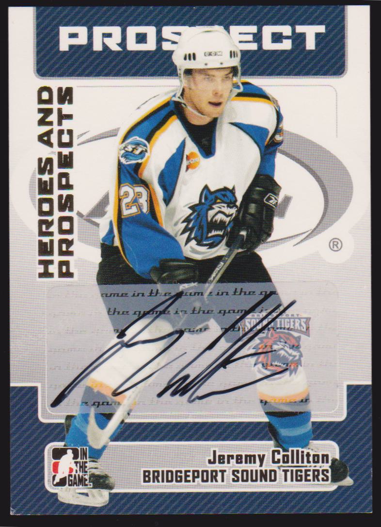 2006-07 ITG Heroes and Prospects Autographs #AJC Jeremy Colliton (image for) 2006-07 ITG Heroes and Prospects Autographs #AJC Jeremy Colliton