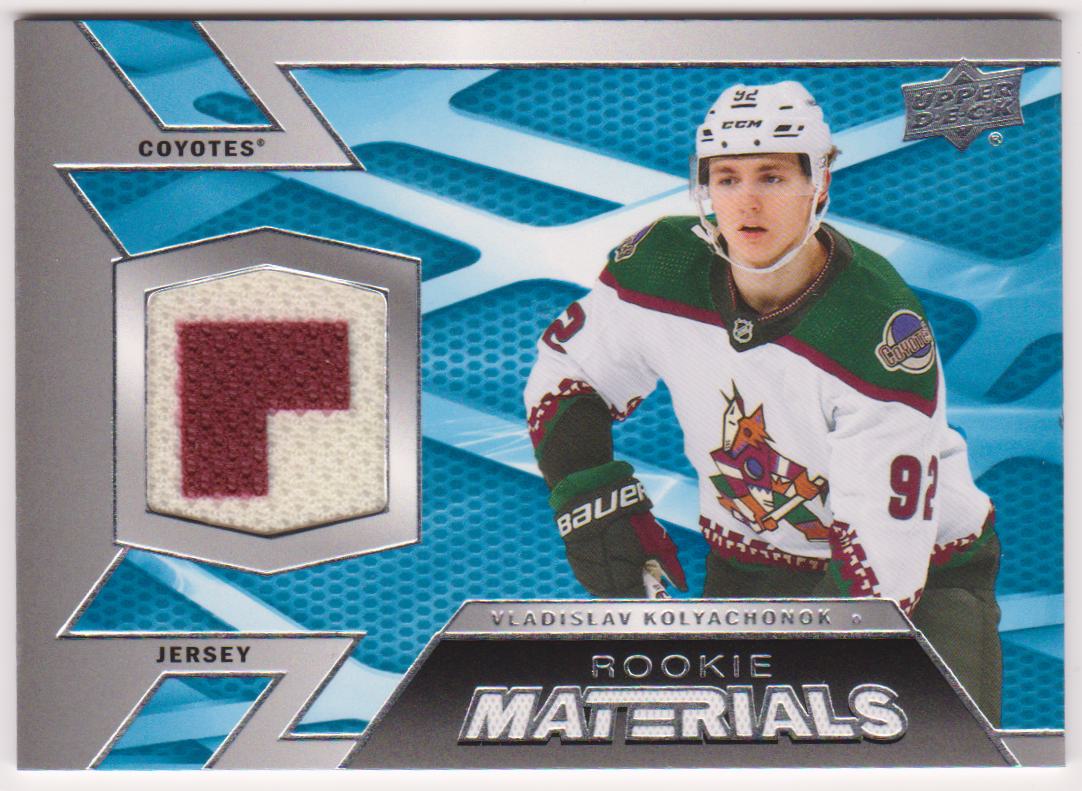 2022-23 Upper Deck Rookie Materials #RMVK Vladislav Kolyachonok (image for) 2022-23 Upper Deck Rookie Materials #RMVK Vladislav Kolyachonok
