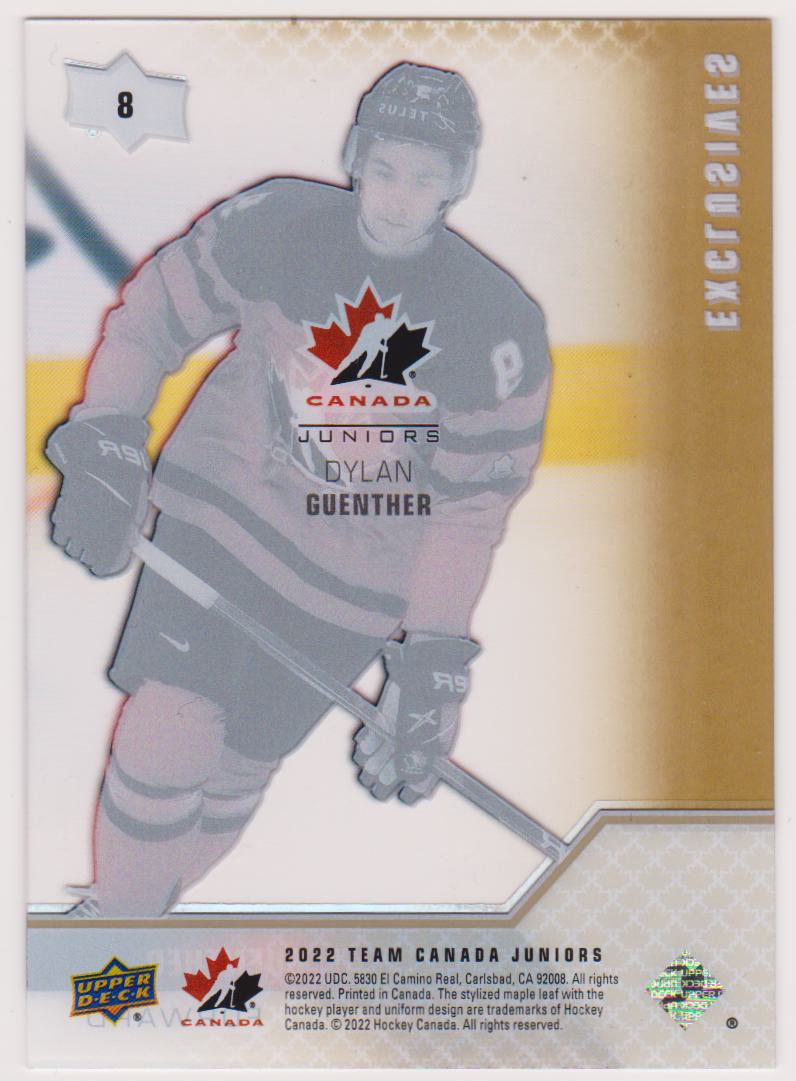 (image for) 2022-23 Upper Deck Team Canada Juniors Clear Cut Exclusives #8 Dylan Guenther