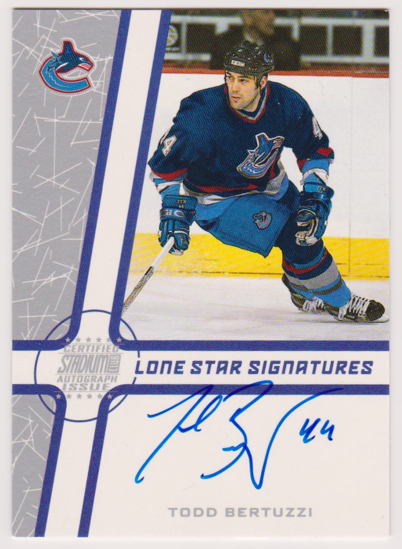 (image for) 2002-03 Stadium Club Lone Star Signatures Blue #LSTB Todd Bertuzzi - AUTO