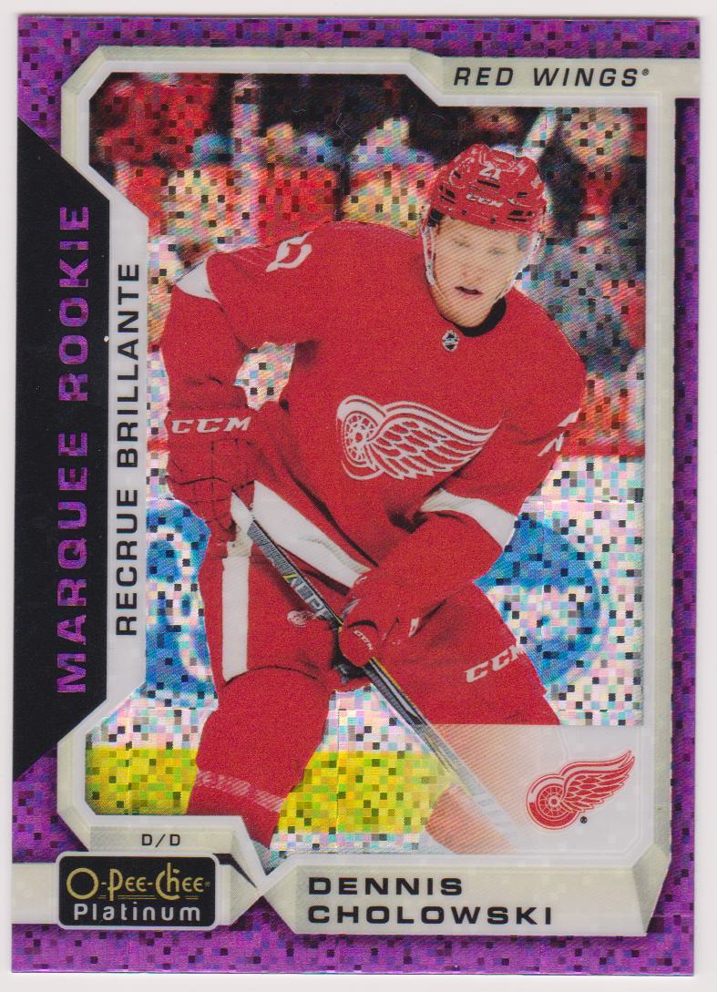 (image for) 2018-19 O-Pee-Chee Platinum Violet Pixels #195 Dennis Cholowski - RC Year