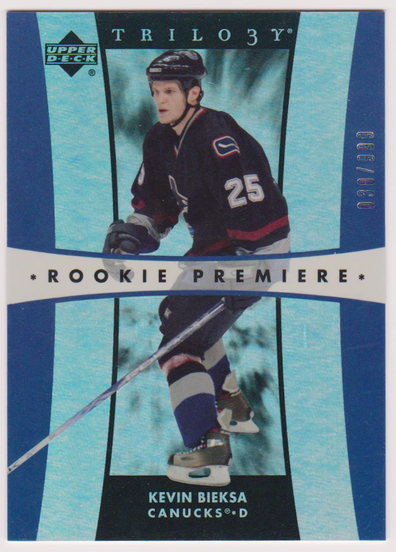 2005-06 Upper Deck Trilogy #313 Kevin Bieksa RC 030/999 (image for) 2005-06 Upper Deck Trilogy #313 Kevin Bieksa RC 030/999