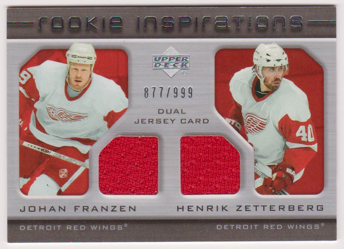 2005-06 Upper Deck Rookie Update #209 Johan Franzen/Henrik Zetterberg 877/999 (image for) 2005-06 Upper Deck Rookie Update #209 Johan Franzen/Henrik Zetterberg 877/999