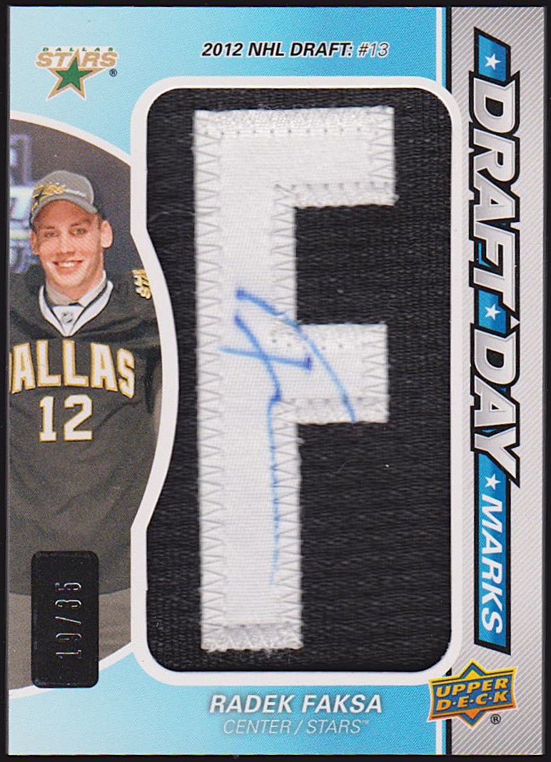 (image for) 2015-16 SP Game Used Draft Day Marks #DDMRF Radek Faksa 19/35 - "F"