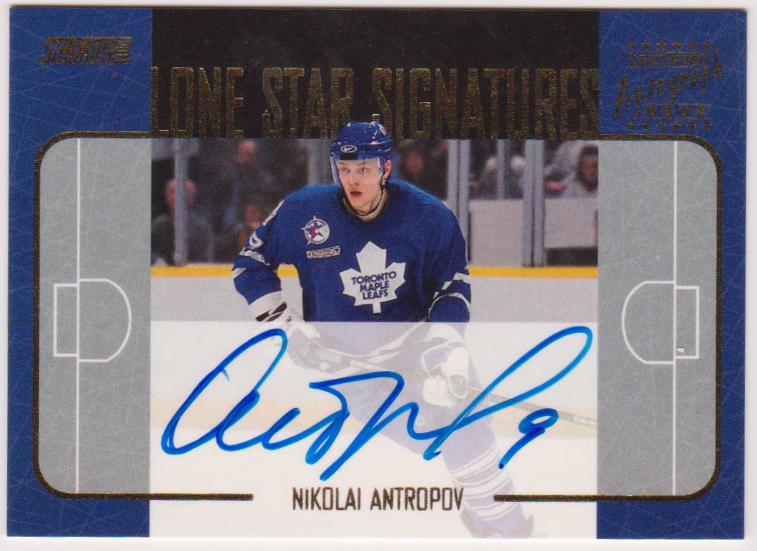 2000-01 Stadium Club Lone Star Signatures #LS5 Nikolai Antropov - AUTO (image for) 2000-01 Stadium Club Lone Star Signatures #LS5 Nikolai Antropov - AUTO