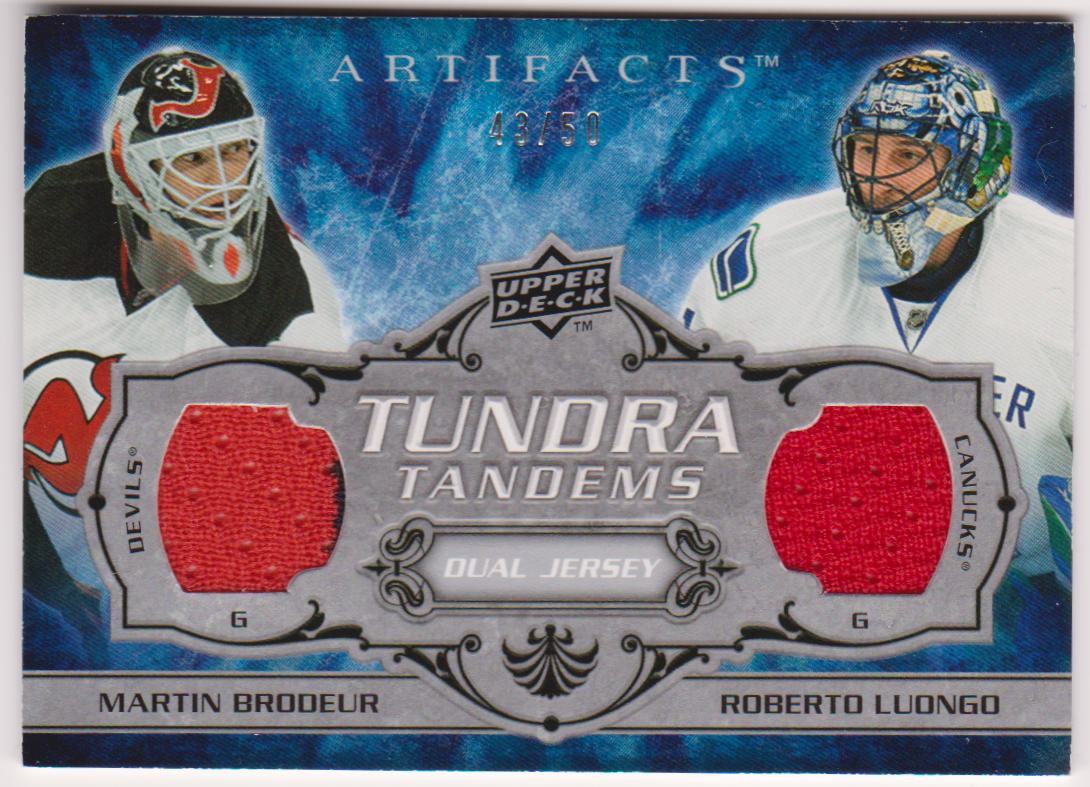 (image for) 2008-09 Artifacts Tundra Tandems Silver #TTBL Martin Brodeur/Roberto Luongo 43/50