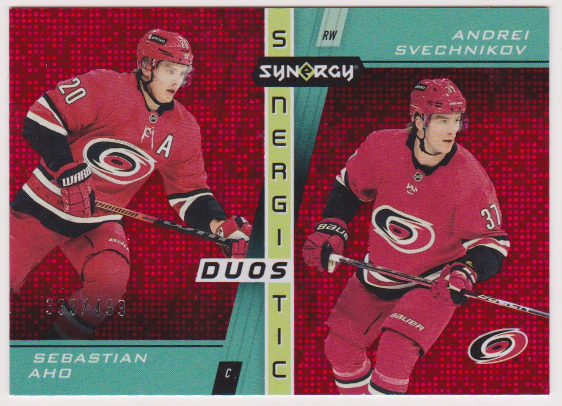 (image for) 2021-22 Synergy Synergistic Duos Stars Red #SD12 Sebastian Aho/Andrei Svechnikov 339/499