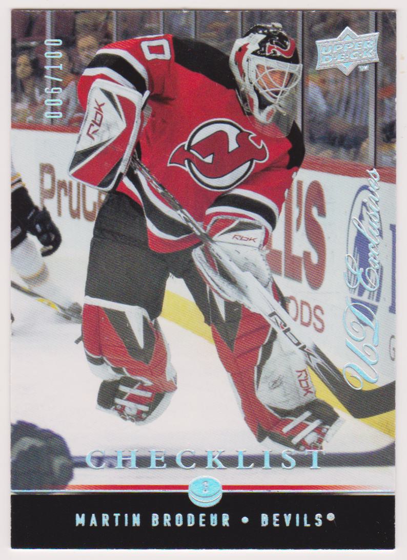 (image for) 2008-09 Upper Deck Exclusives #199 Martin Brodeur 006/100 - Checklist