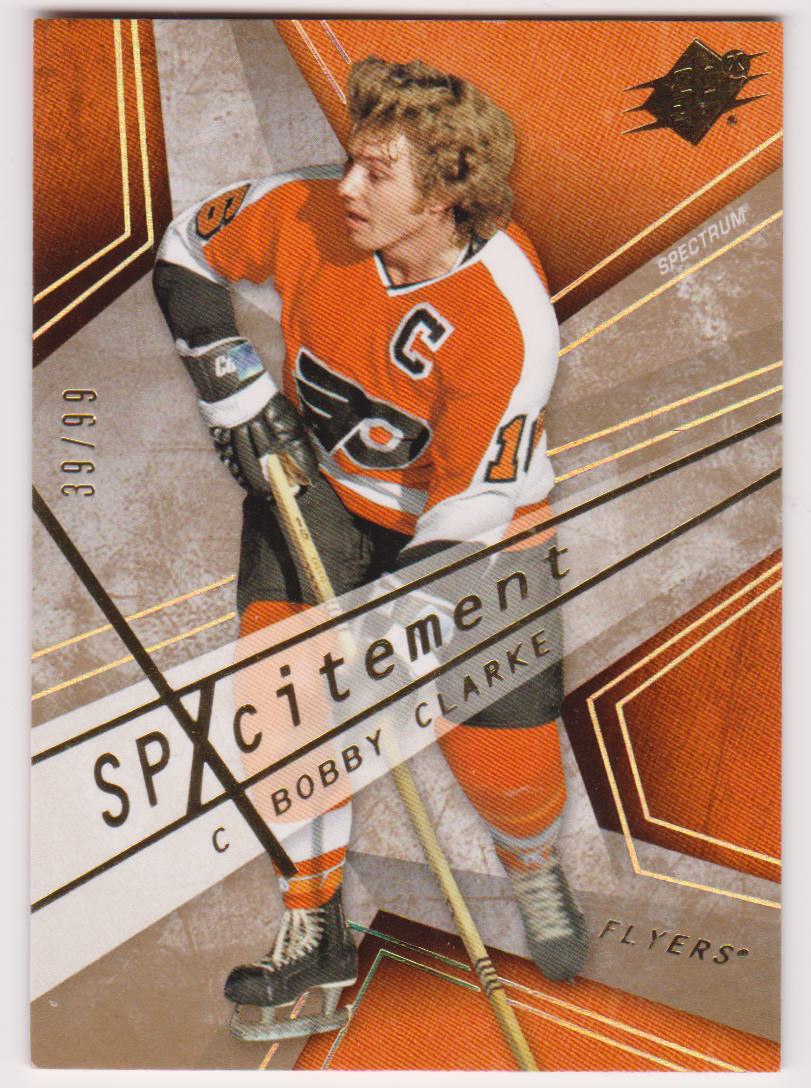 2008-09 SPx Spxcitement Spectrum #X4 Bobby Clarke 39/99 (image for) 2008-09 SPx Spxcitement Spectrum #X4 Bobby Clarke 39/99